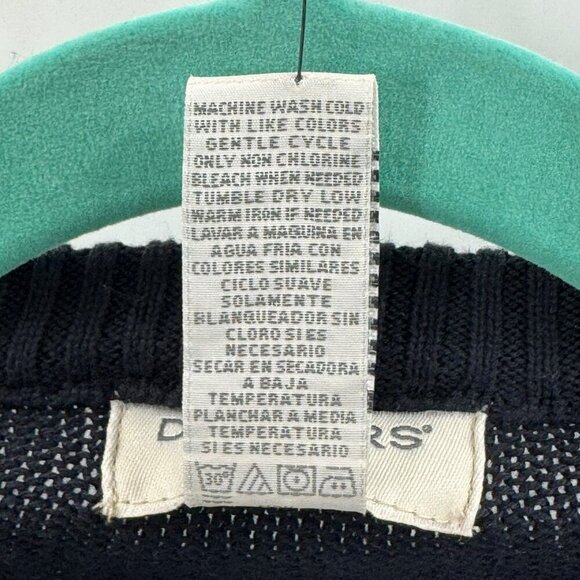 Dockers Argyle Diamond Pattern Crew Neck Sweater Mens XL 100% Cotton Navy Blue - Picture 6 of 7